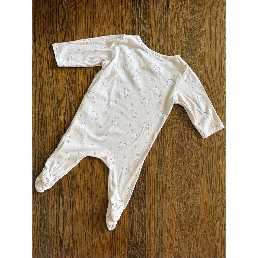 H&M Baby Girl 0-3 Mos Softest Pink Organic Bunny Print Bodysuit 5/$25 - Picture 3 of 5